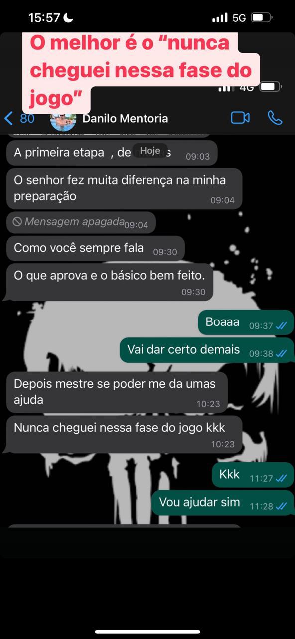 Resultado de aluno fornecido pela mentoria 3
